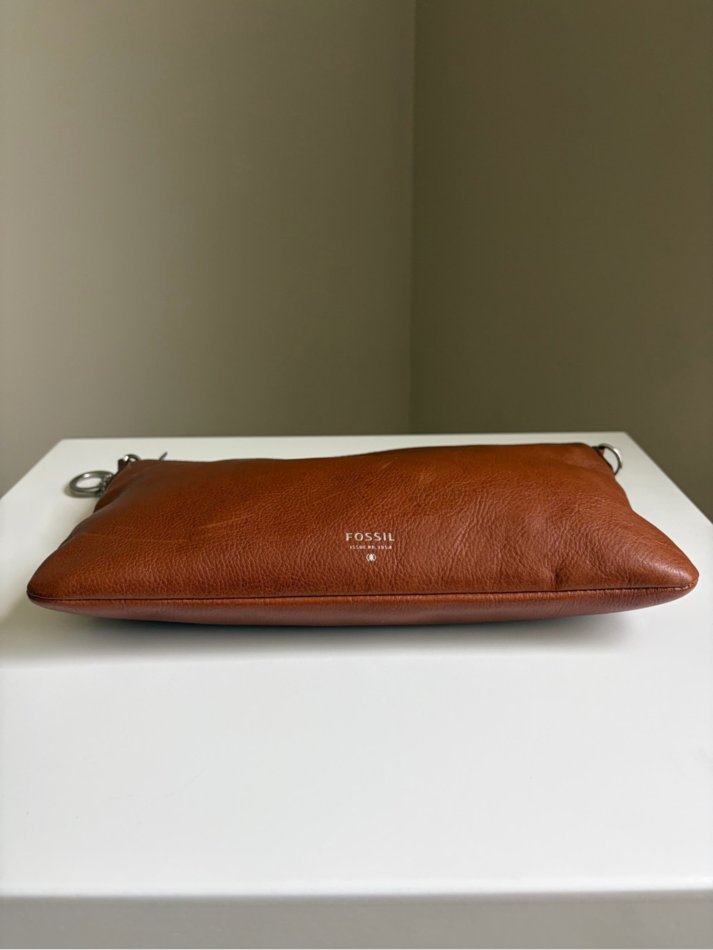 Fossil Tan Leather Crossbody with Key Charm - Picture 5 of 14